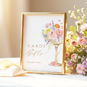 Póster Letrero de Mesa Tarjetas y Regalos Pétalos y Prose