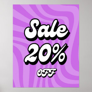 Póster Letrero de Oferta del 20% de Descuento, Letrero de