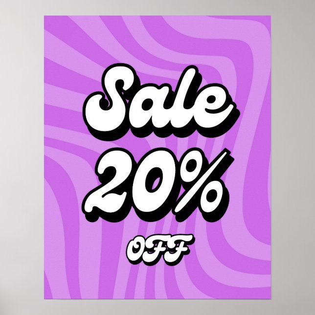 Póster Letrero de Oferta del 20% de Descuento, Letrero de (Frente)