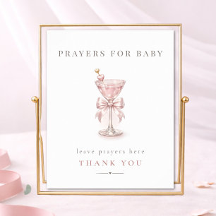 Póster Letrero de oraciones para bebé en baby shower de P