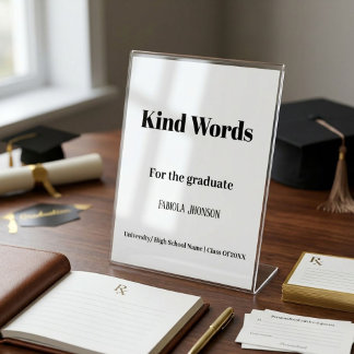 Póster Letrero de palabras amables para la fiesta de grad