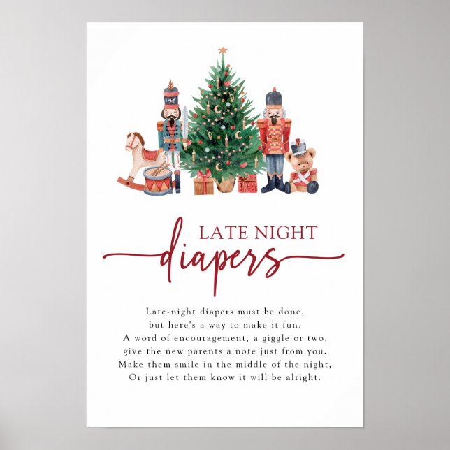Póster Letrero de pañales de noche de Cascanueces (Frente)