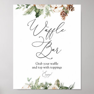 Póster Letrero de pedestal de barra de waffles de vegetac