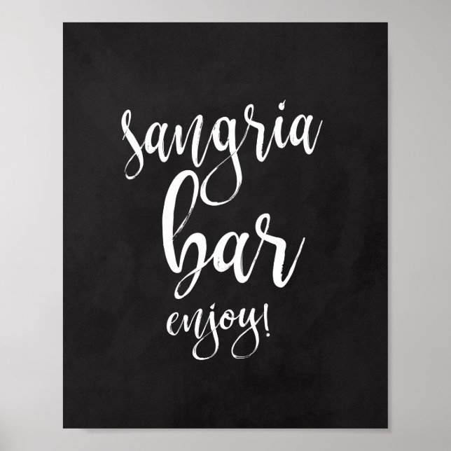 Póster Letrero de Pizarra de Barra de Sangría 8x10 para B (Frente)