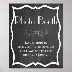 Póster Letrero de Pizarra para Cabina de Fotos de Boda