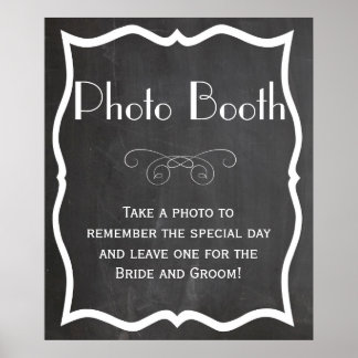 Póster Letrero de Pizarra para Cabina de Fotos de Boda