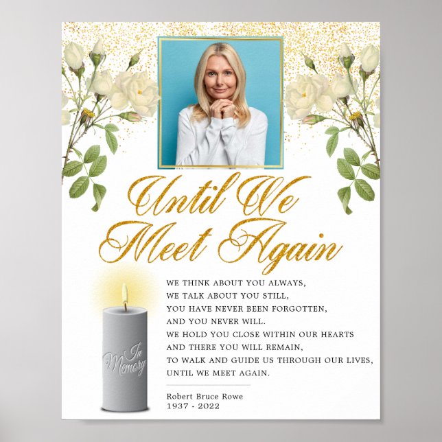 Póster Letrero de Poema de Funeral de Foto Memorial Elega (Frente)