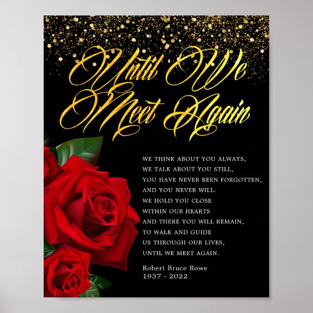 Póster Letrero de Poema Funeral de Rosa Turca Roja (Frente)
