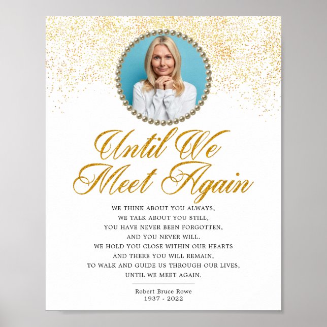 Póster Letrero de poema funerario conmemorativo de foto e (Frente)