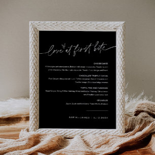 Póster Letrero de Postre NOIR Amor a Primera Mordida