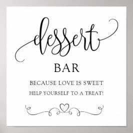 Póster Letrero de Postre para Boda/Fiesta Nupcial
