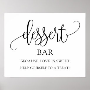 Póster Letrero de Postre para Boda/Fiesta Nupcial 