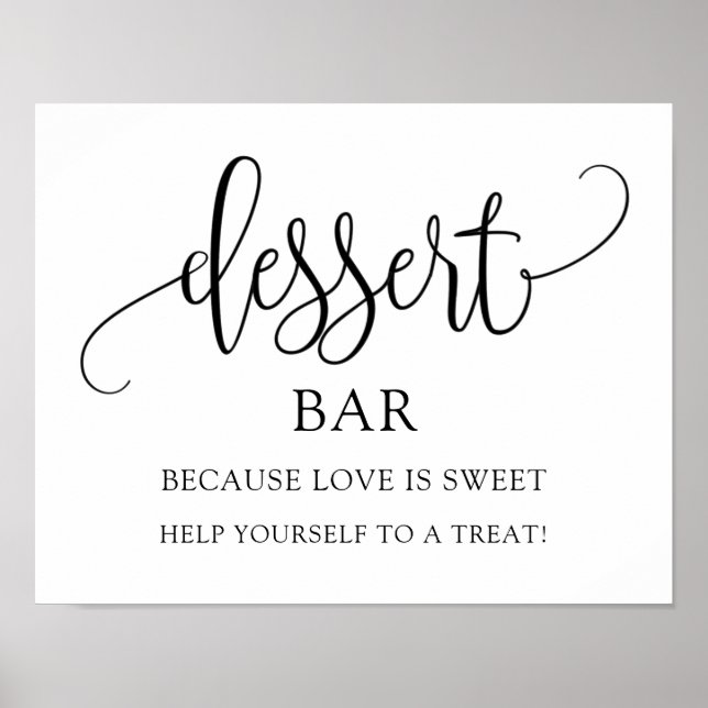 Póster Letrero de Postre para Boda/Fiesta Nupcial  (Frente)