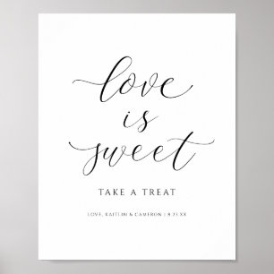 Póster Letrero de Postres de Boda El Amor es Dulce Bufet