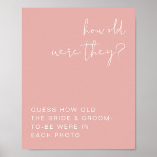Póster Letrero de Qué Edad Tenían LEAH Vibrante Rosa Past