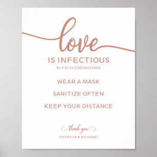Póster Letrero de que el amor es infeccioso pero también