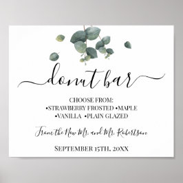 Póster Letrero de recepción de boda de mesa de dulces de 