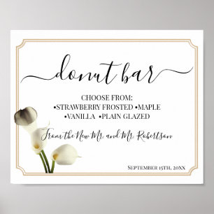 Póster Letrero de recepción de boda de mesa de dulces de 