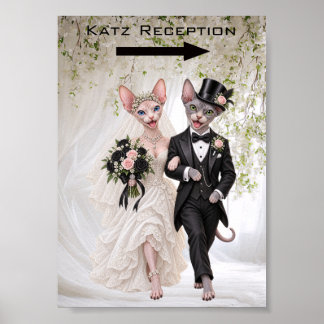 Póster Letrero de recepción de boda Sphynx