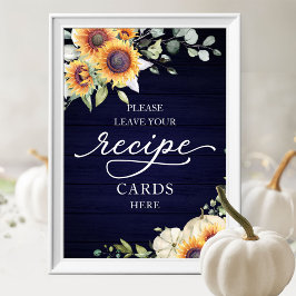 Póster Letrero de Receta de Ducha de Novia con Verdor de 