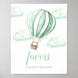 Póster Letrero de Recuerdos de Baby Shower de Globo Aeros