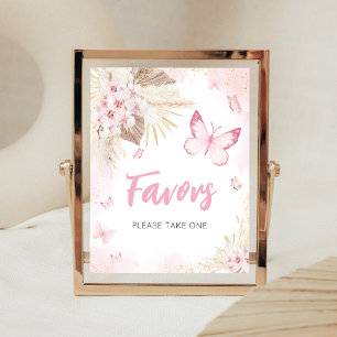 Póster Letrero de Recuerdos de Baby Shower de Mariposa Ro