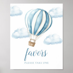 Póster Letrero de Recuerdos de Baby Shower Globo Aerostát