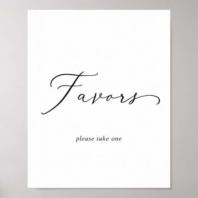 Póster Letrero de Recuerdos de Boda con Caligrafía Negra  (Frente)