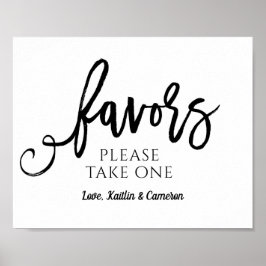 Póster Letrero de Recuerdos de Boda "Por Favor Tome Uno"