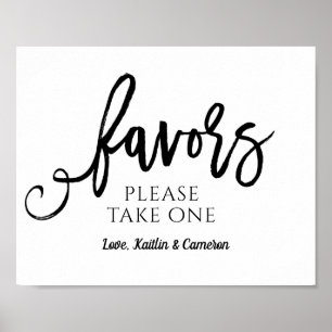 Póster Letrero de Recuerdos de Boda "Por Favor Tome Uno"