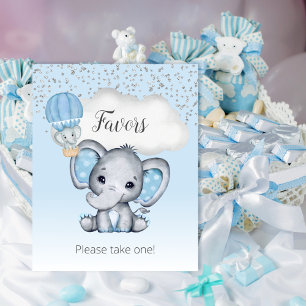 Póster Letrero de Recuerdos de Fiesta de Bebé Elefante Gl