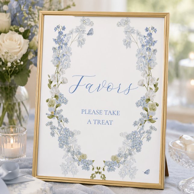Póster Letrero de Recuerdos de Flores Azules (Subido por el creador)
