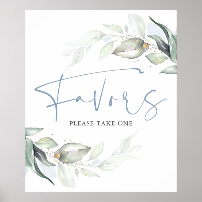 Póster Letrero de Recuerdos de Hojas Doradas y Verde Gris (Frente)