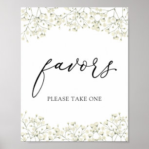 Póster Letrero de Recuerdos de Simple Baby's Breath