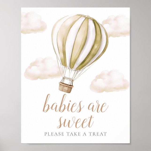 Póster Letrero de Recuerdos Dulces para Baby Shower con G (Frente)