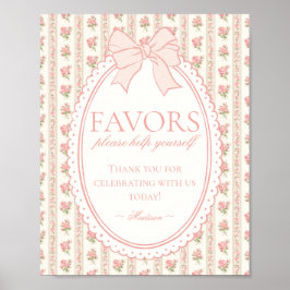 Póster Letrero de Recuerdos Florales Antiguos Elegantes M