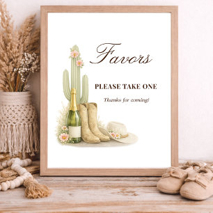 Póster Letrero de Recuerdos para Baby Shower: Botas y Bur
