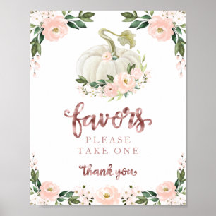 Póster Letrero de Recuerdos para Baby Shower de Calabaza 