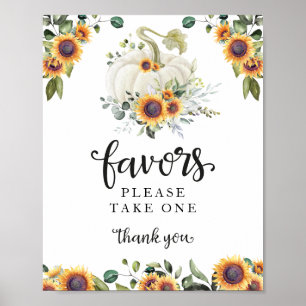 Póster Letrero de Recuerdos para Baby Shower de Otoño con