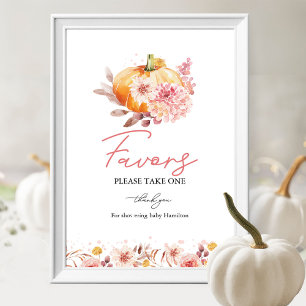 Póster Letrero de Recuerdos para Baby Shower de Otoño de 