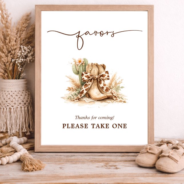 Póster Letrero de Recuerdos para Bebé Occidental Chic (Subido por el creador)