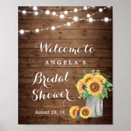 Póster Letrero de Regalo de Ducha de Novia con Luces de C