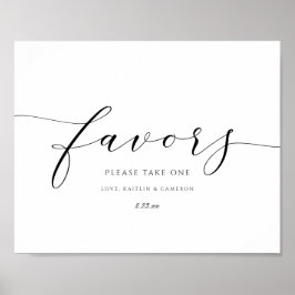Póster Letrero de Regalos de Boda Elegante Escritura de L