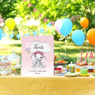 Póster Letrero de regalos para baby shower de globo aeros