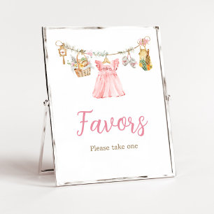 Póster Letrero de Regalos para Baby Shower de Niña Localm