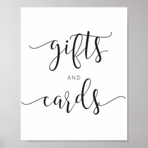 Póster Letrero de Regalos y Tarjetas con Letra Rústica