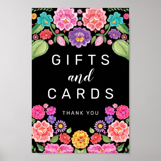 Póster Letrero de regalos y tarjetas de fiesta (Frente)