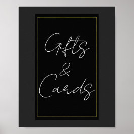 Póster Letrero de regalos y tarjetas minimalistas moderna