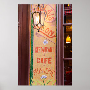Póster Letrero de restaurante, París, Francia