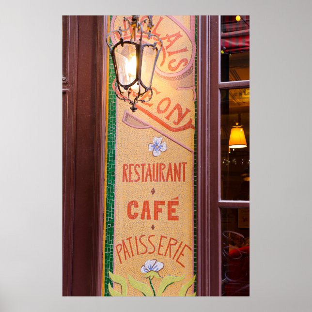 Póster Letrero de restaurante, París, Francia (Frente)